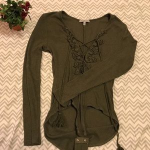 Strappy army green bodysuit!!